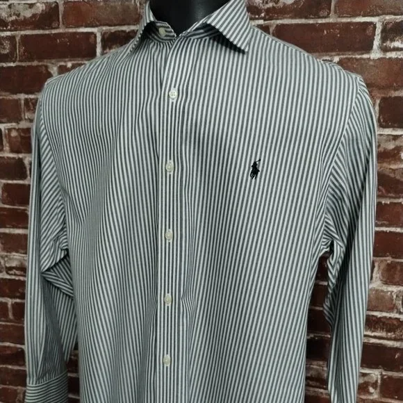 fitted dresses for large busts Polo Ralph Lauren Checkered Dress Shirt | Small